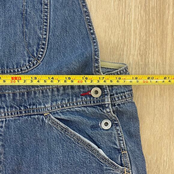 GAP Denim Overalls Womens L Blue Jean Bib Cotton Straight Leg Adjustable - Picture 6 of 13